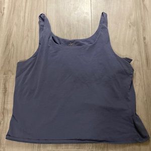 Blue shelf bra tank